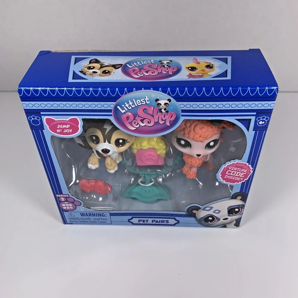 Littlest Pet Shop G7 Series 2 Pet Pairs #88 Husky #89 Poodle 
